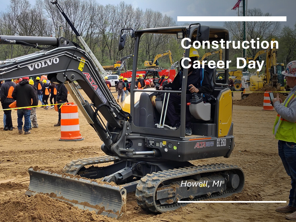  Student working with small bulldozer